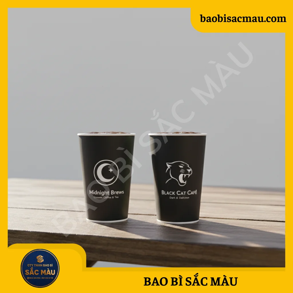 Ly giấy màu đen/ Cốc giấy màu đen