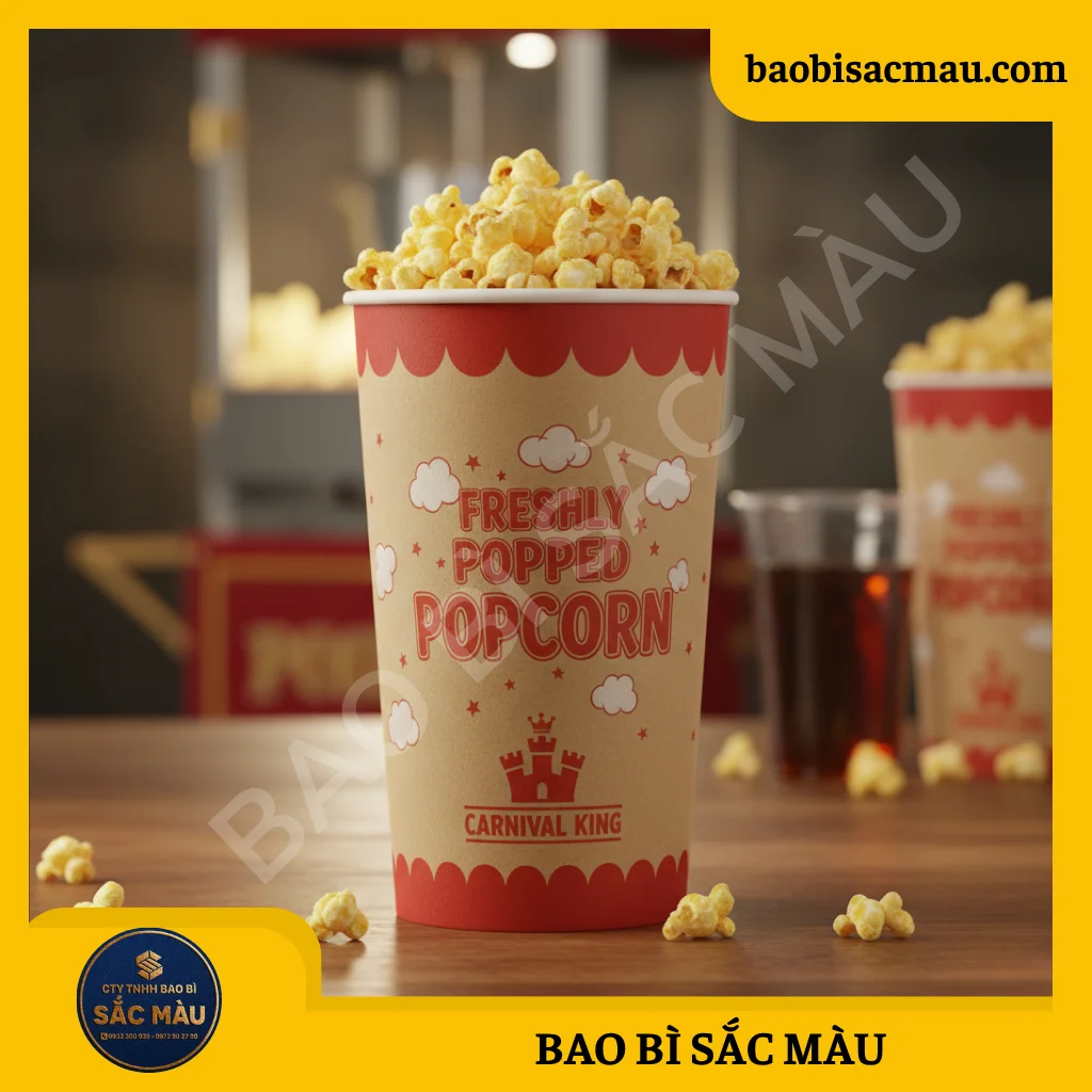 Ly giấy đựng bắp rang bơ 