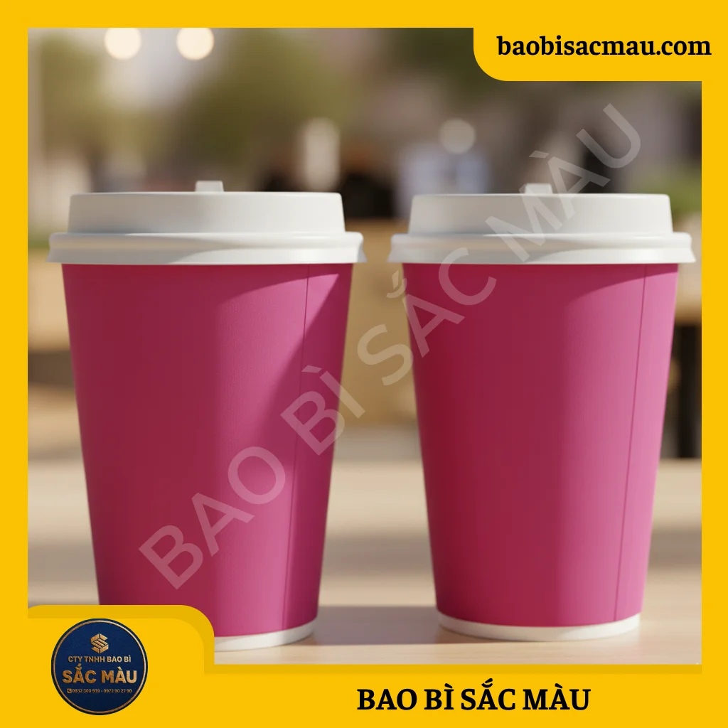 Ly giấy màu hồng / Cốc giấy màu hồng 