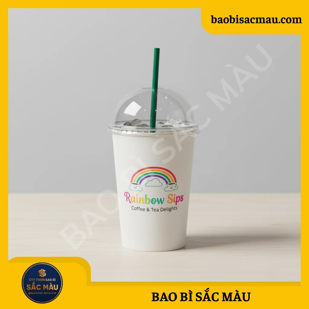 Ly giấy nắp cầu / Cốc giấy nắp cầu 