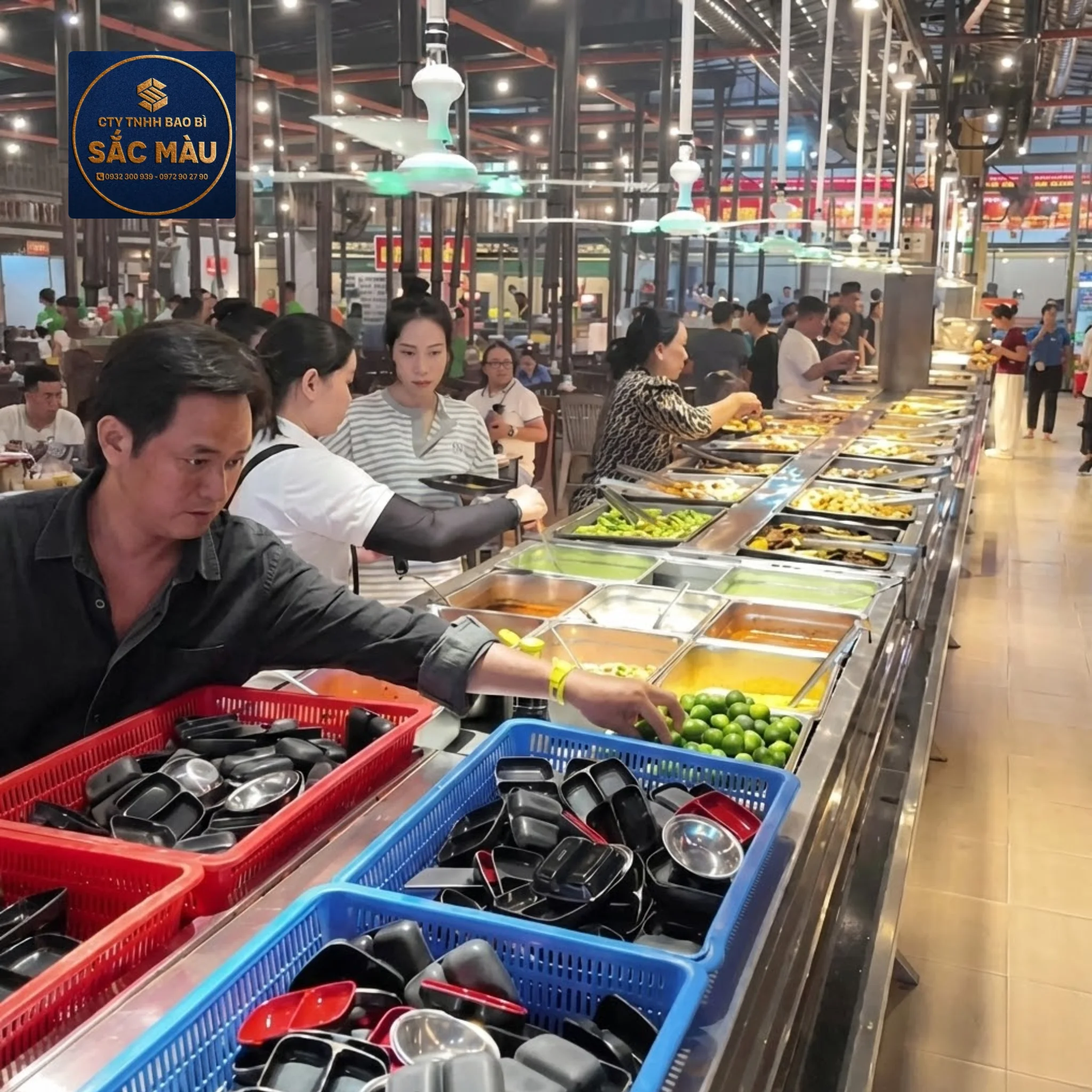 Buffet Cô Ba Còi trở thành điểm đến quen thuộc của nhiều nhóm bạn, gia đình đông người